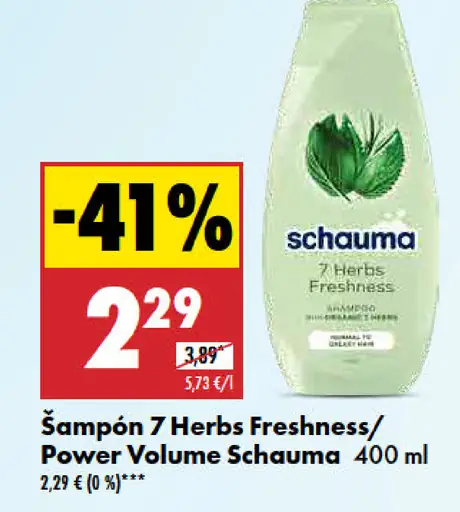 Schauma Šampón 7 Herbs Freshness/Power Volume