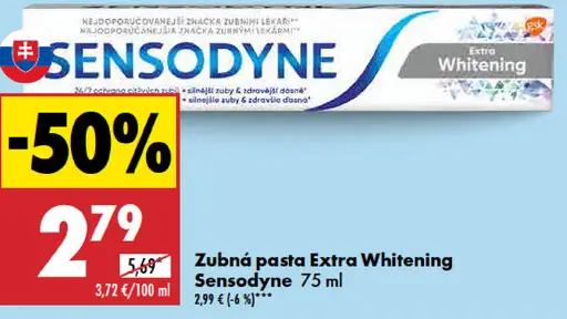 Zubná pasta Extra Whitening Sensodyne
