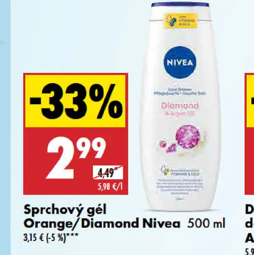 Nivea Sprchový gél Orange/Diamond mix