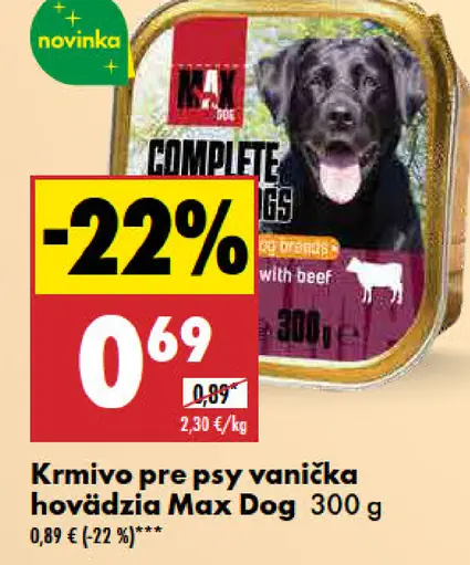 Max Complete Krmivo pre psy vanička hovädzia