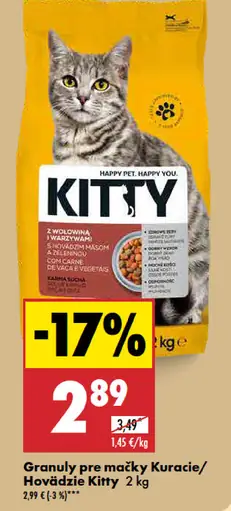 Kitty granuly pre mačky kuracie/hovädzie