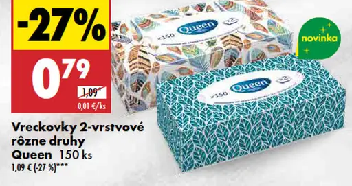 Queen Vreckovky 2-vrstvové rôzne druhy