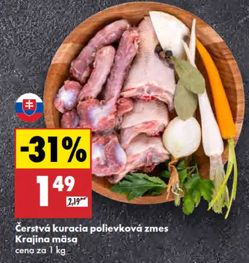 Krajina mäsa Čerstvá kuracia polievková zmes