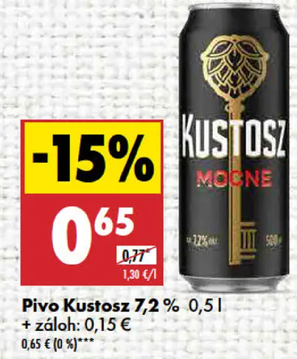 Kustosz Pivo mocné plechovka