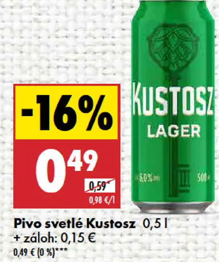 Kustosz Pivo svetlé plechovka