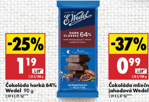 Wedel Čokoláda horká 64%
