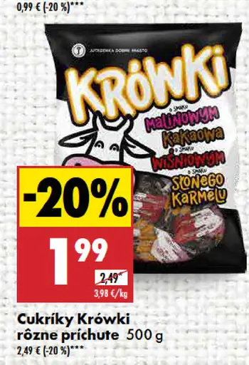 Cukríky Krówki rôzne príchute