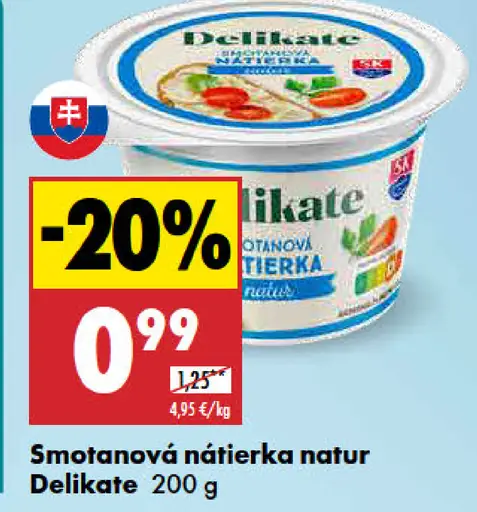 Delikate Smotanová nátierka natur