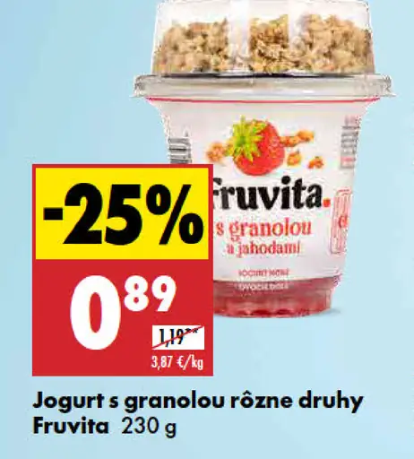Fruvita Jogurt s granolou o jahodami