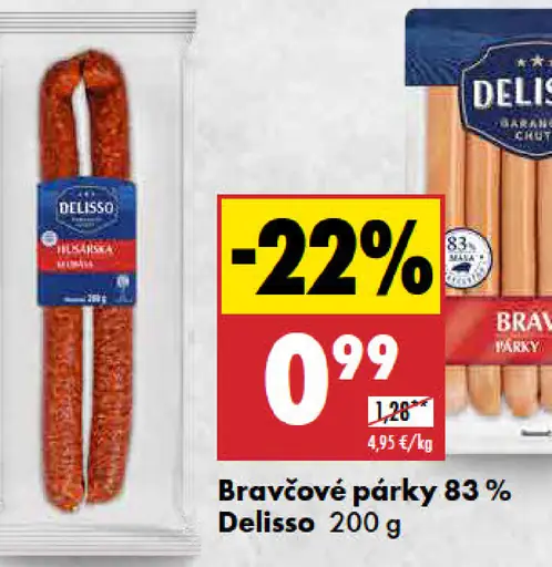 Delisso Bravčové párky 83 %