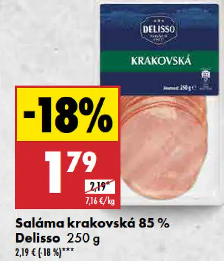 Delisso Saláma krakovská 85 %