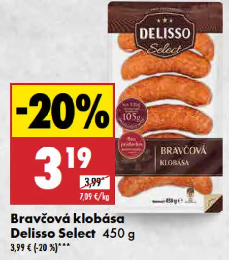 Bravčová klobása Delisso Select