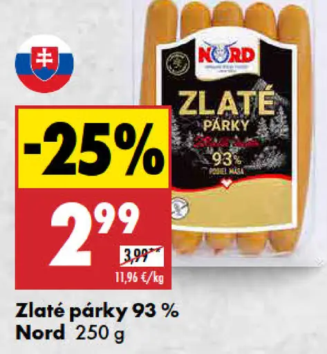 Zlaté párky 93% Nord