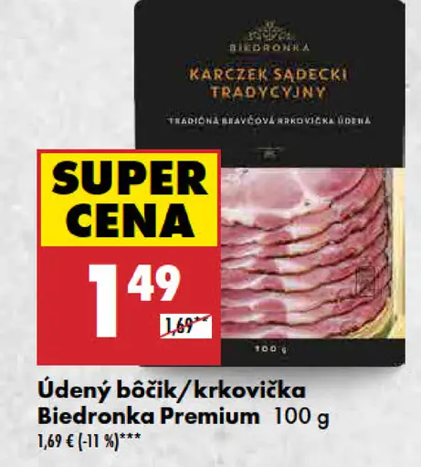 Údený bôčik/krkovička Biedronka Premium