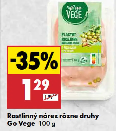 Rastlinný nárez rôzne druhy Go Vege