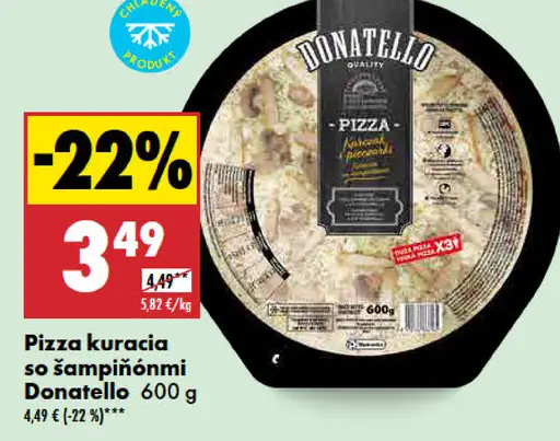 Donatello Pizza kuracia so šampiňónmi