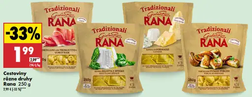 Rana cestoviny rôzne druhy
