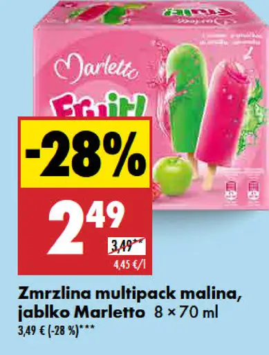 Marletto Zmrzlina multipack malina/jablko