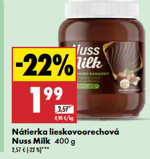 Nuss Milk Nátierka lieskovooriešková