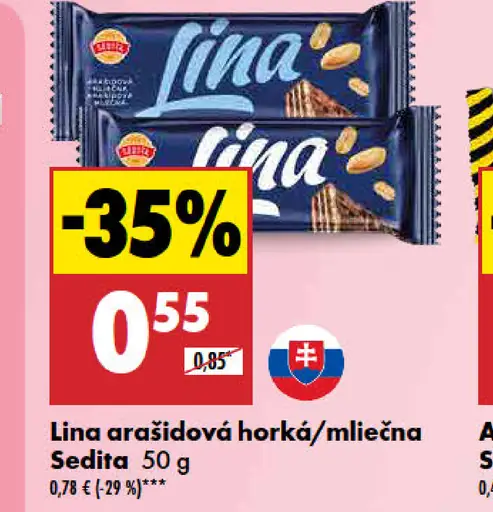 Sedita Lina arašidová horká/mliečna