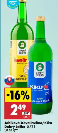 Dobrý Ježko Jablková šťava Kiku/Evelina