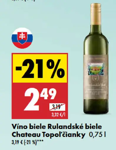 Chateau Topoľčianky Rulandské biele Vino biele