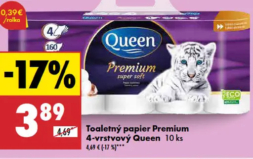Queen Toaletný papier Premium 4-vrstvový
