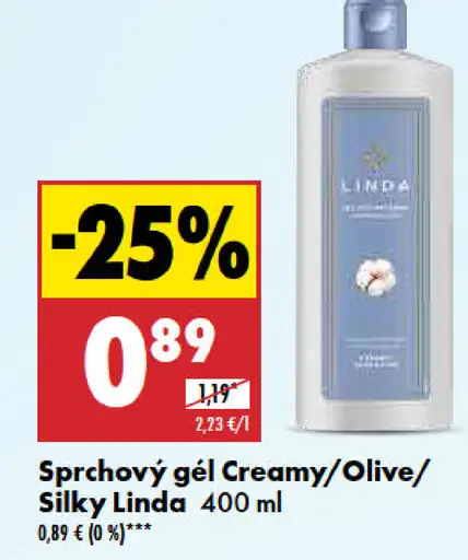 Linda sprchový gél Creamy/Olive/Silky