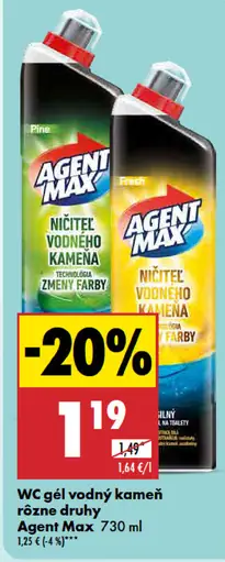 Agent Max WC gél na vodný kameň