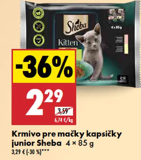 Krmivo pre mačky kapsičky junior Sheba