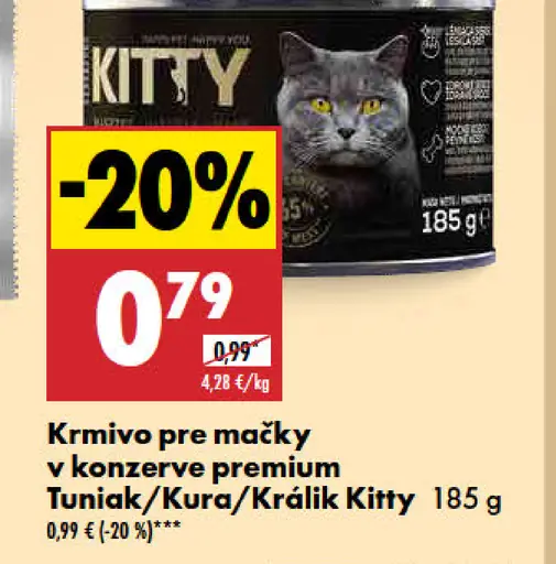 Kitty Krmivo pre mačky v konzerve premium Tuniak/Kura/Králik
