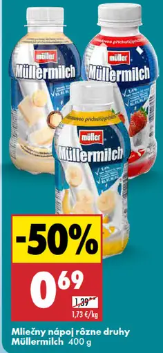 Müllermilch Mliečny nápoj rôzne druhy