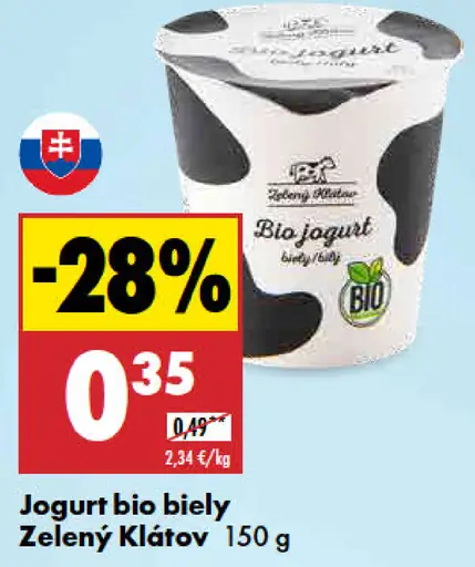 Zelený Klátov Jogurt bio biely