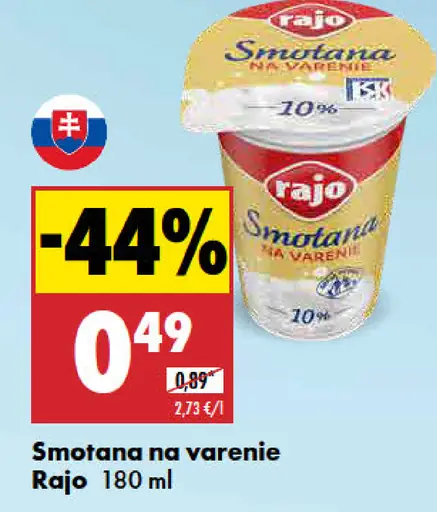 Rajo Smotana na varenie 10%