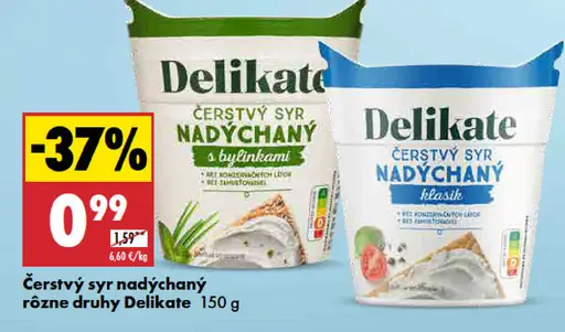Delikate Čerstvý syr nadýchaný s bylinkami