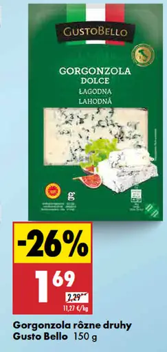 Gusto Bello Gorgonzola rôzne druhy