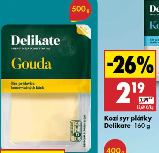 Delikate Kozí syr plátky