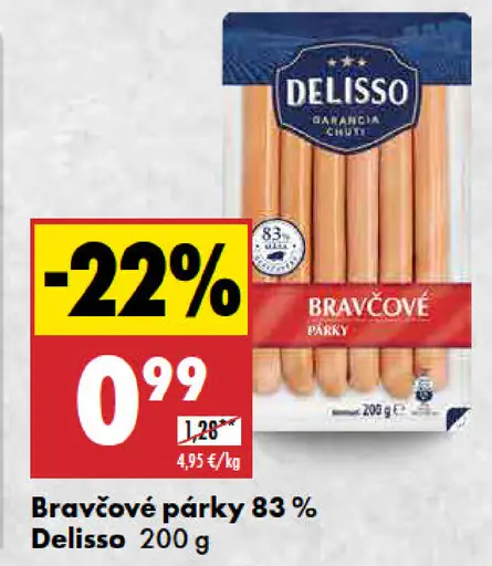 Delisso Bravčové párky 83 %