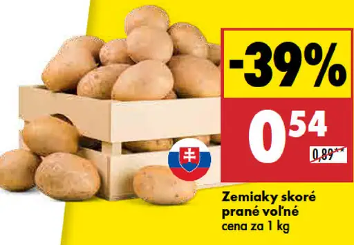 Zemiaky skoré prané