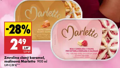Marletto Zmrzlina slaný karamel, malinová