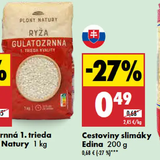 Plony Natury ryža guľatozrnná 1. trieda kvality