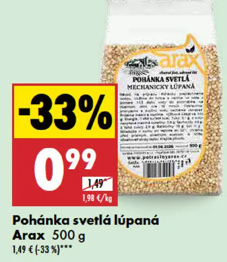 Arax Pohánka svetlá lúpaná