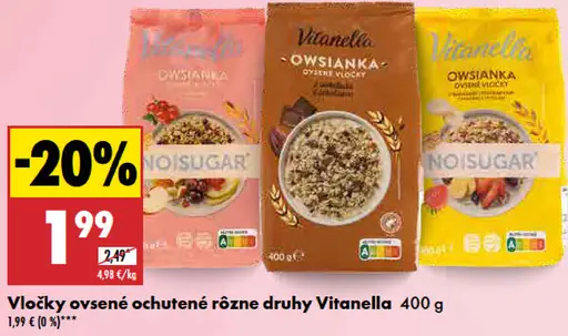 Vitanella Vločky ovsené ochutené