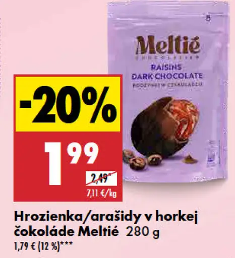 Meltie Hrozienka/arašidy v horkej čokoláde