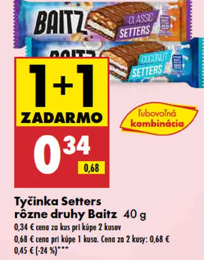 Baitz tyčinka Setters rôzne druhy