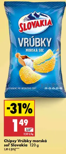 Slovakia Chipsy šošovicové morská soľ