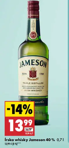 Jameson írska whisky 40%