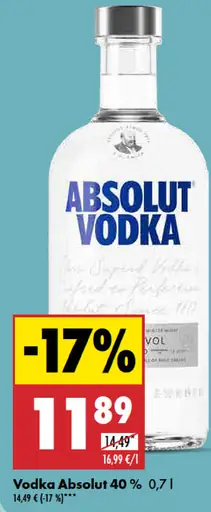 Absolut vodka 40 %