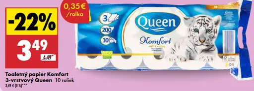 Queen Komfort toaletný papier 3-vrstvový