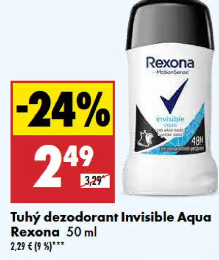 Tuhý dezodorant Invisible Aqua Rexona